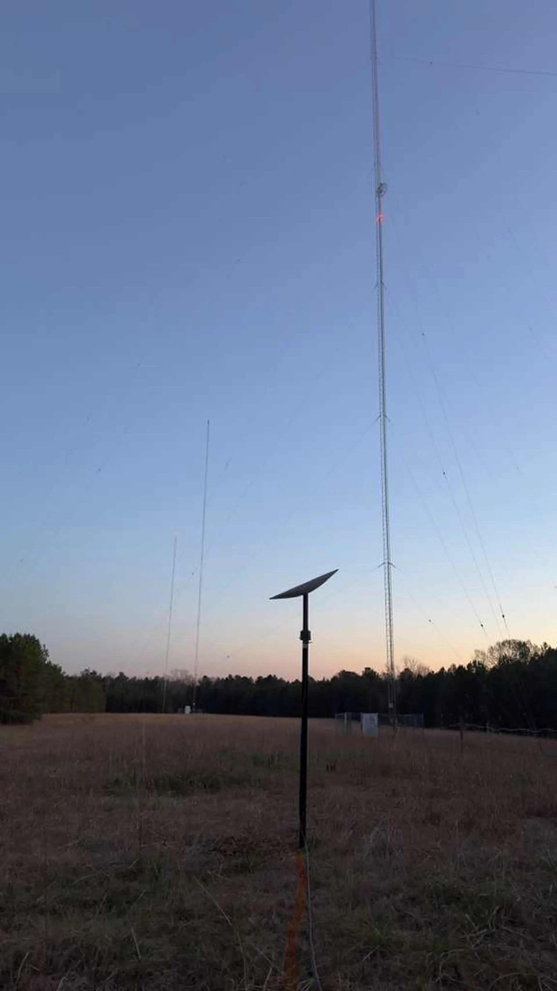 Starlink dish and radio tower
